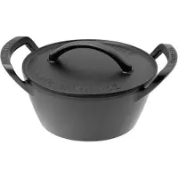 Le Creuset BBQ Outdoor Collection 21274250000005 Cast Iron Stewing Pan, runder Bräter, 25 cm, 4 L