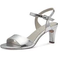 Tamaris Damen Sandalen/ Sandaletten/ Riemchensandaletten Silber Synthetik Größe: 37