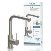 Schutte Küchenarmatur Vital mit Sensorbedienung, Wasserhahn Küche ausziehbar, energiesparende Spültischarmatur Edelstahloptik