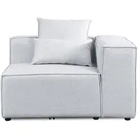 HOME DELUXE - Ecksofa Rechts VERONA - Hellgrau, ca. 120 x 70 x 120 cm, Sitzhöhe: 46 cm, Sitztiefe: 80 cm I Modulares Sofa Modulsofa Ecksofa Wohnlandschaft