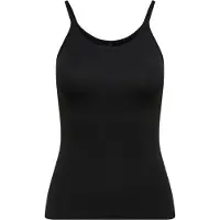 ONLY Trägertop "ONLLOVE STRAP SINGLET NOOS JRS", Damen, Gr. S, schwarz, Jersey, Obermaterial: 95% Baumwolle, 5% Elasthan, unifarben, normal, Rundhals, Tops Trägertop, Baumwollmischung