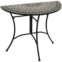Degamo Wandtisch SIENA halbrund 90x45cm, Eisen + Mosaik grau