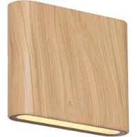 QAZQA Skandinavische Außenwandleuchte Holzoptik 11,5 cm inkl LED IP65 Batt