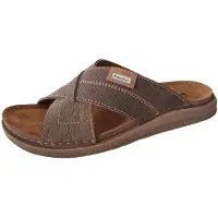 Fischer Herren Pantolette aus Leder gepolstert und leicht rutschfest 556546, Größe:42 EU, Farbe:Braun