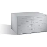 C+P Zeichnungsschrank, DIN A0, 8 Schubladen, Höhe 760 mm, lichtgrau