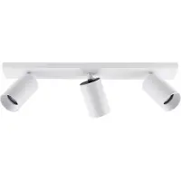 Deko-light Deckenspot CAN TILT, weiß, 48 x 9 cm, 3-flammig, Metall GU10 dimmbar, weiß / opal, für Wohn- / Esszimmer, Aluminium, Strahler