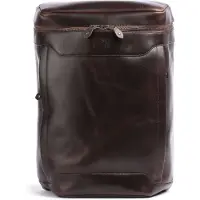 Buckle up BUCKLE & SEAM Leder Rucksack mit Laptopfach Siwa Leather Backpack Brown - Blue dunkelbraun