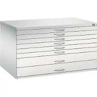C+P Planschrank aus Stahl, für Formate bis DIN A0, 8 Schubladen
