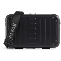 Aleon Aluminium Umhängetasche mit Reißverschlussfach und abnehmbarem Riemen 19x5x12cm