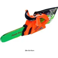 Macyszyn Toys Spielzeug-Kettensäge batteriebetrieben mit drehender Kette und Sound, 34x18x10 cm