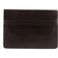 Buckle & Seam Leder Laptop Sleeve Terra Braun