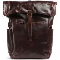 Buckle up BUCKLE & SEAM Leder Freizeitrucksack Rucksack mit Laptopfach Norman Dot Leather Backpack 28L Brown braun