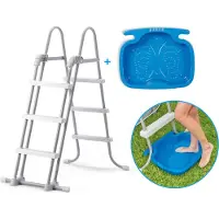 Intex deluxe Sicherheitsleiter mit praktischem Fußbad für Pools bis 107 cm Höhe