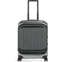 Piquadro PQ-Light Premium Slim Cabin Spinner 55 Front Pocket grey-black