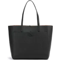 Ralph Lauren für Damen. 431960183002 Große Cameryn Tote-Tasche aus genarbtem Leder schwarz (OSFA), Lässig