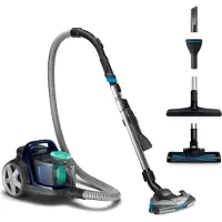 Philips beutelloser Staubsauger Serie 5000, Mini-Turbobürste, 99,9 % Staubaufnahme, 900 W, blau (FC9556/09)