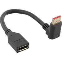 InLine DisplayPort 1.4 Adapterkabel ST/BU, 8K4K, nach oben gewinkelt, 0,15 m, DisplayPort, DisplayPort, Männlich, Weiblich, 3840 x 2160 Pixel