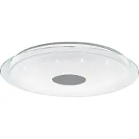 Eglo LANCIANO-Z Wand-/Deckenleuchte Lampe Beleuchtung - H9,5 x Ø77 cm - weiß, transparent - 38,1W inkl. - IP20