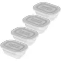 Rotho 4er Set Gefrierdose 0,5 l DOMINO, Farbe:Transparent
