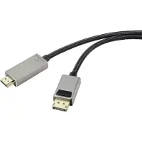 Renkforce DisplayPort / HDMI Verbindungskabel DisplayPort Stecker, HDMI-A Stecker 2.00 m Schwarz UHD 8K @ 60 Hz, UHD 4K