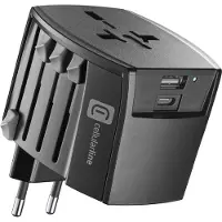 Cellularline WORLD TRAVEL CHARGER, Drinnen, AC, Schwarz