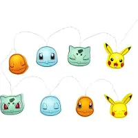 Teknofun , Pokémon LED-Lichterkette 8 Figuren 2,6m Innenbeleuchtung, Mehrfarbig