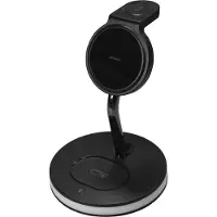 Deltaco 3-in-1 magnetinis belaidis įkroviklis, telefonas/TWS/laikrodis, LED lemputė / QI-1041