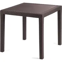 Mojawo Gartentisch Tisch Terrassentisch Eckig Mokka 79x79x72cm Rattan-Optik