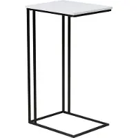 Trendteam Strike Beistelltisch Weiß Matt/Metall Schwarz B/H/T 50/91/40 cm