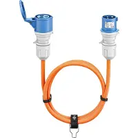 Goobay Cable CEE Wohnwagenverlängerung, 25m, CEE-Stecker auf CEE-Steckdose, CEE-Steckdose mit Abdeckung de Schloss, IP44, Cable de Camping, Wohnmobil und Wohnwagen, 76230