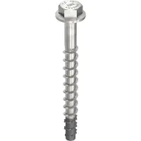Heco MULTI-MONTI-plus SS A4 7,5 x 85, Sechskantkopf mit angepresster Scheibe, Sechskantkopf, blank, Spitz