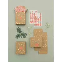 Rico Adventskalender Boxen, Kraftpapier/Gold