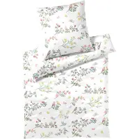 Elegante Seiden-Satin-Bettwäsche-Garnitur Songbird Farbe Weiss Größe 135x200+80x80