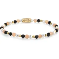 Rebel & Rose RR-40154-G-S Damen-Armband Black Glam Rocks Party 4 mm