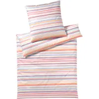 Elegante Bettwäsche-Garnitur Mako-Batist Tapes Farbe Rosarot Größe 155x220+80x80