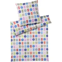 Elegante Mako Jersey Bettwäsche Foxie multi greige 135x200 cm + 80x80 cm