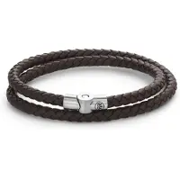 Rebel & Rose RR-M0039-S Herren-Lederarmband Full Metal Double Round Brown