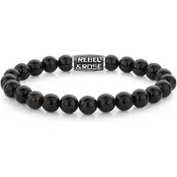 Rebel & Rose RR-80102-V Herren-Armband Black Velvet Vintage 8 mm