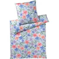 Elegante Bettwäsche-Garnitur Bambus-Baumw.-Satin Bravo Farbe Bleu Größe 135x200+80x80 AL