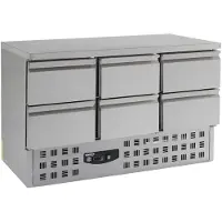 CombiSteel Gastro Kühltisch Kühltheke Kühlung, 6 Schubladen, 1365x700x875mm
