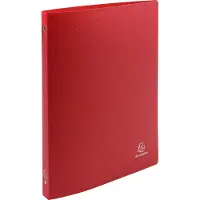 Exacompta 51195SE 25x Ringbuch aus PP 500μ mit 4 Ringen 15mm, Rücken 20mm, blickdicht, für Format DIN A4 - Rot