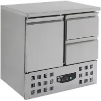 CombiSteel Gastro Kühltisch Kühltheke Kühlung 1x 1/1GN, 1 Tür & 2 Laden, 900x700x875mm NEU