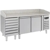 CombiSteel Pizzatisch, 2 Türen, 7 Teigschubladen