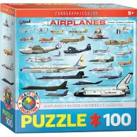 Eurographics Puzzle Flugzeuge, Kinderpuzzle, 100 Teile, 48 x 33 cm, 6100-0086