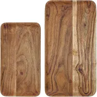 House Doctor Wood Tablett 2-er 33 x 18 & 43 x 23 cm natur - , Holz, für Küche, Holz