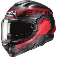 HJC F100 Hetal Schwarz Rot Klapphelm Größe M