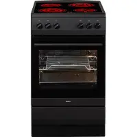 Amica SHC 11509 SM, Freistehender Herd, Schwarz, Drehregler, Schwarz, Keramik, 4 Zone(n)