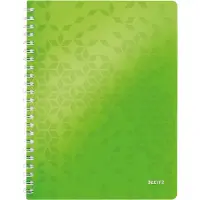 Leitz Collegeblock WOW, Format A4, 80 linierte Blatt, Klarsicht-Tasche, FSC-zertifiziert, grün