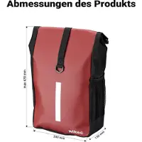 Wiltec Gepäckträgertasche rot 16l Fahrradtasche Gepäckträger Gepäcktasche