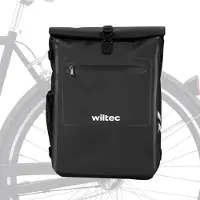 Wiltec Gepäckträgertasche schwarz 25l Fahrradtasche Rucksack Gepäcktasche